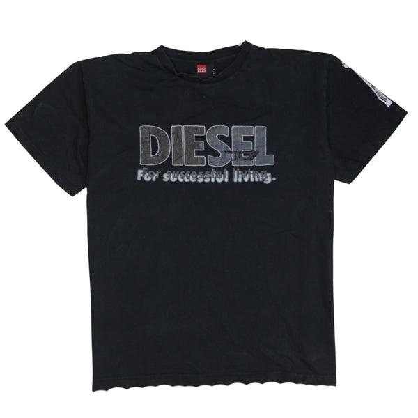 Diesel 90's Spellout Short Sleeves T Shirt Large  Black