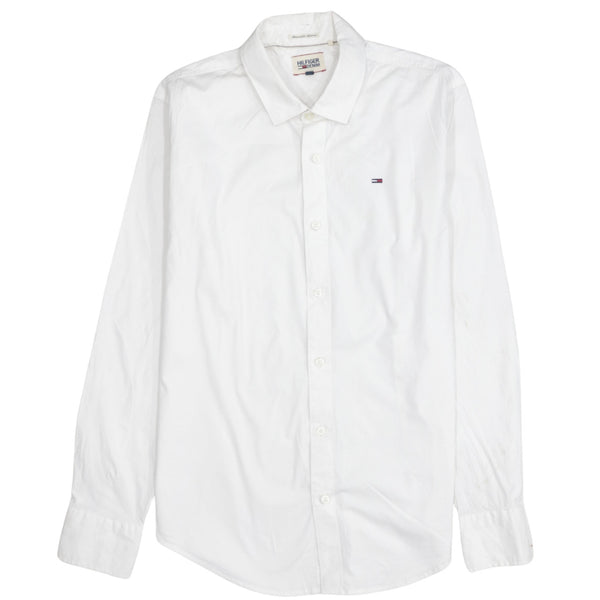 Tommy Hilfiger 90's Long Sleeve Button Up Shirt Large White