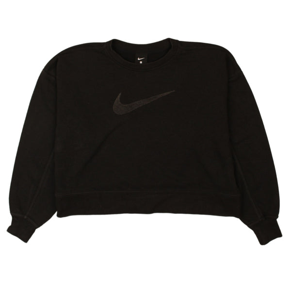 Nike 90's Crew Neck Center Middle Swoosh Sweatshirt Small Black