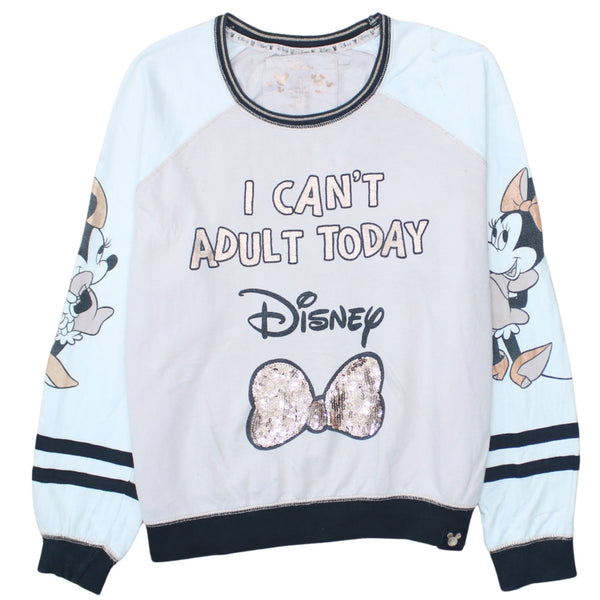 Disney 90's Spellout Crew Neck Sweatshirt Large Pink