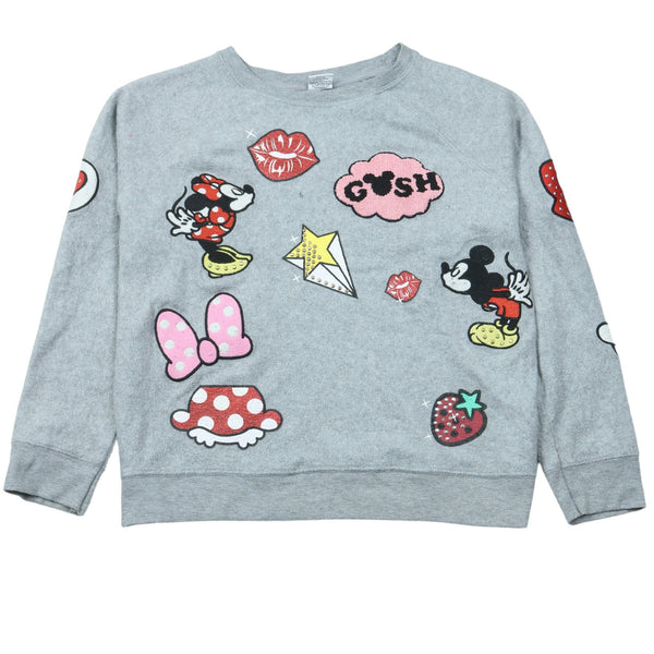 Disney 90's Mickey & Minnie Mouse Crew Neck Sweatshirt XXLarge (missing sizing label) Grey