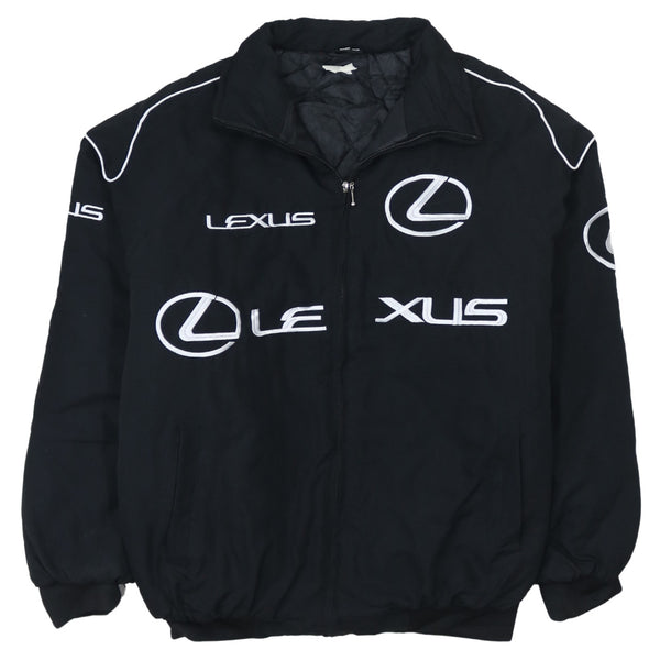Lexus 90's Spellout Full Zip Up Nascar Jacket Large Black