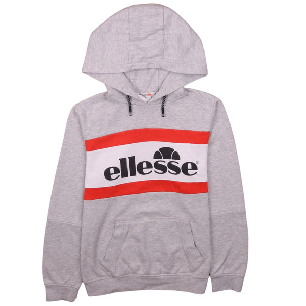 Ellesse 90's Spellout Pullover Hoodie Medium (missing sizing label) Grey