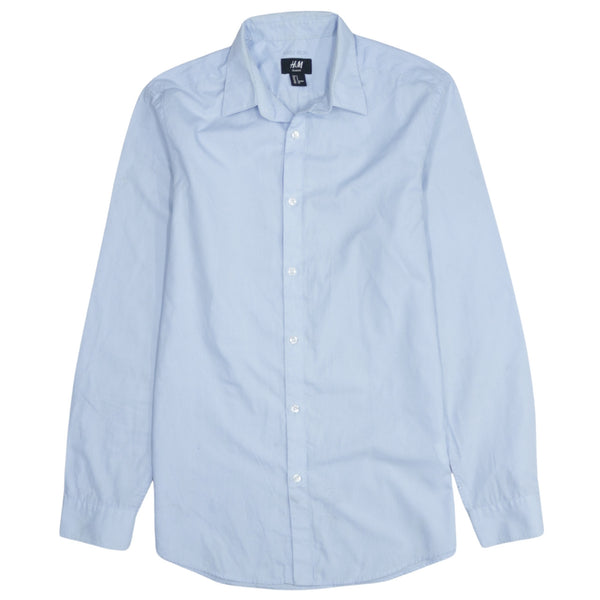 H&M 90's Vintage Blue Long Sleeve Button Up Shirt Men's Small