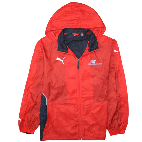 Puma 90's Hooded Full Zip Up Windbreaker Medium Navy Blue