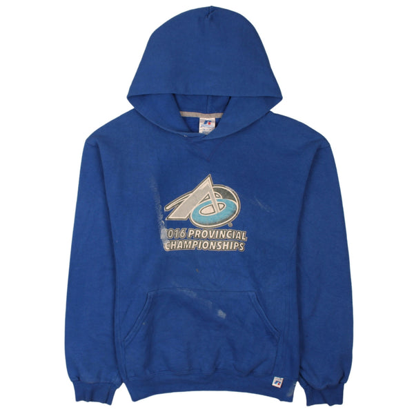 Russell Athletic 90's 2016 Provincial Championships Pullover Reverse Weave Hoodie Medium Blue