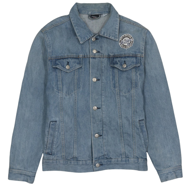 Livergy 90's Plain Button Up Denim Jacket Large  Blue