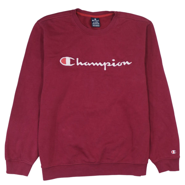 Champion 90's Red Spellout Crew Neck Sweatshirt Men's XL Vintage