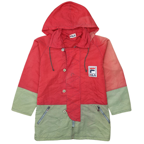 Fila 90's Khaki Green Hooded Full Zip Up Windbreaker XLarge