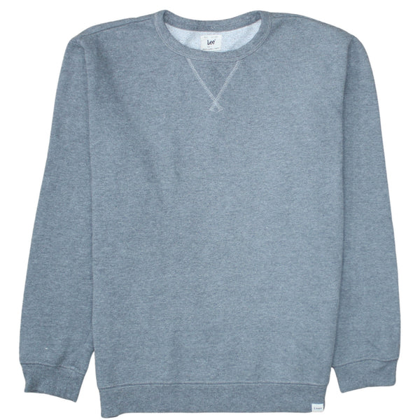 Lee 90's Plain Crew Neck Sweatshirt Large Grey