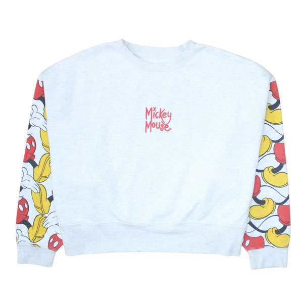 Disney 90's Mickey Mouse Crew Neck Sweatshirt Medium Grey