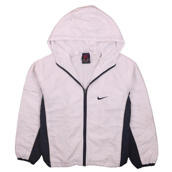 Nike 90's Swoosh Full Zip Up Windbreaker Large (missing sizing label) White