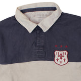 Gap 90's Long Sleeves Rugby Quater Button Polo Shirt XLarge Grey