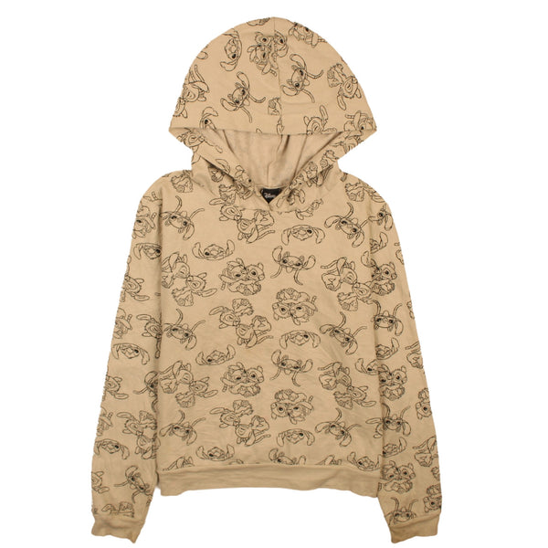 Disney 90's Lil & Stitch Pullover Hoodie XLarge Beige Cream