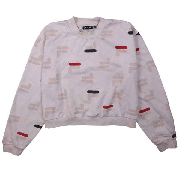 Fila 90's Crop Crew Neck Sweatshirt XLarge Beige Cream