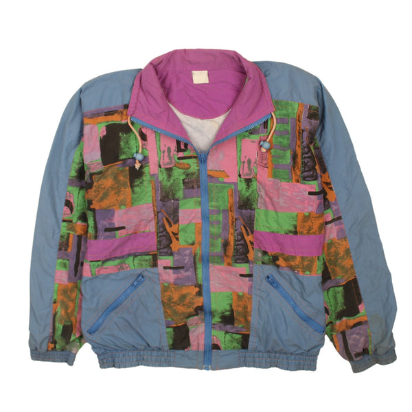 Vintage 90's Blue Lightweight Windbreaker Jacket XL Full Zip Active