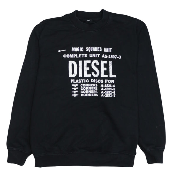 Diesel 90's Spellout Crew Neck Sweatshirt Medium  Black