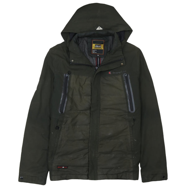 Champion 90's Hooded Full Zip Up Windbreaker Medium  Green