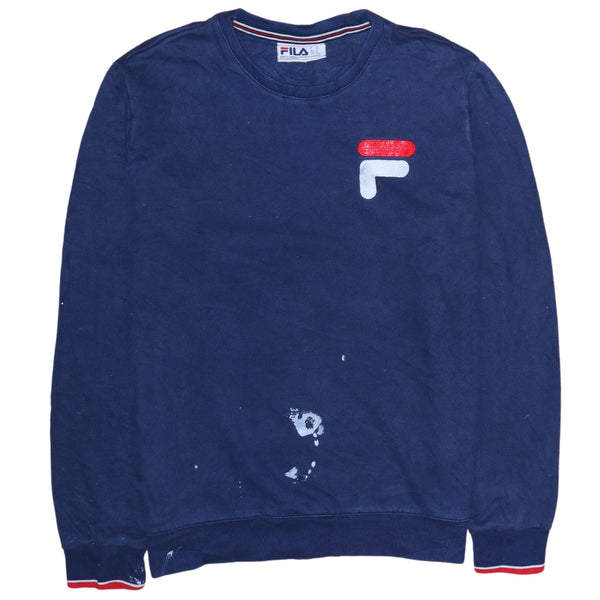 Fila 90's Lightweight Crew Neck Sweatshirt Medium Navy Blue