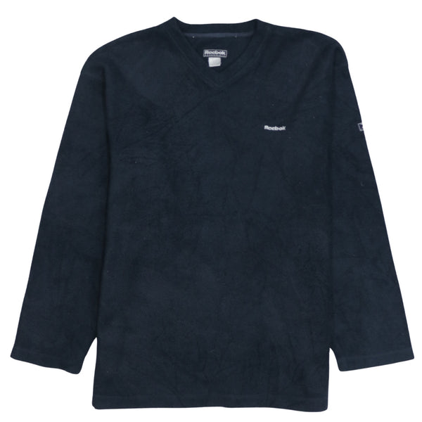 Reebok 90's Lightweight V Neck Fleece Jumper Medium  Navy Blue