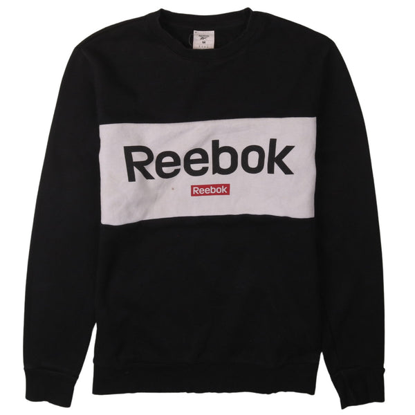 Reebok 90's Spellout Crew Neck Sweatshirt Medium Black