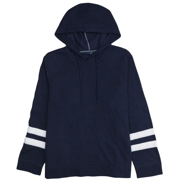 Nautica 90's Pullover Plain Hoodie XLarge Navy Blue