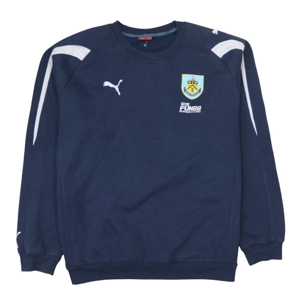 Puma Navy Blue Sweatshirt Men's XXLarge Burnley FC Crest Printed Logos Training Top