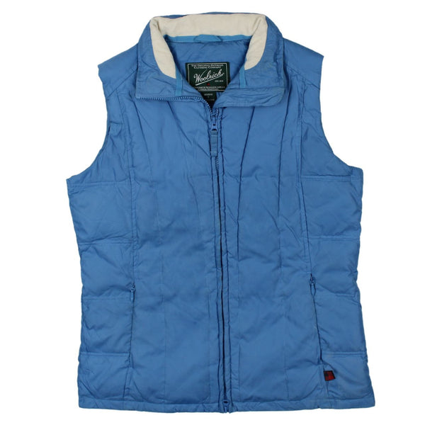 Woolrich 90's Puffer Vest Full Zip Up Gilet Small Blue