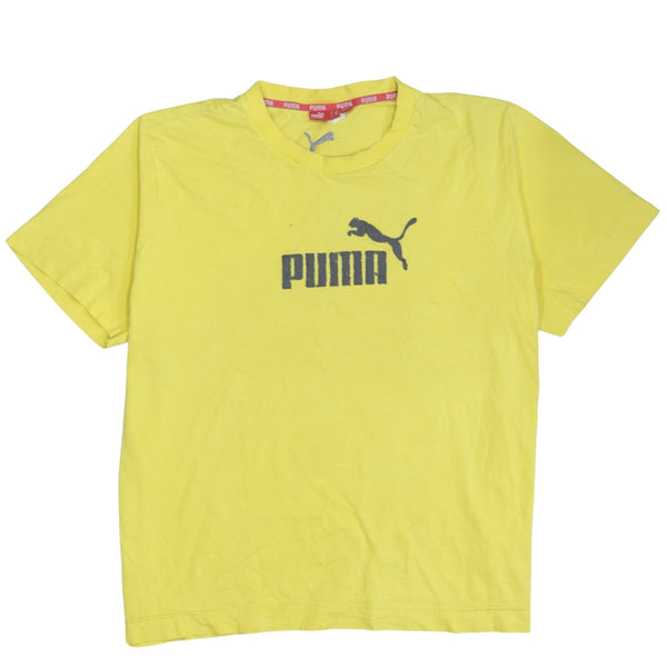 Puma 90's Spellout Short Sleeves T Shirt XLarge Yellow