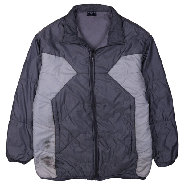 Umbro 90's Lightweight Full Zip Up Puffer Jacket Large Grey