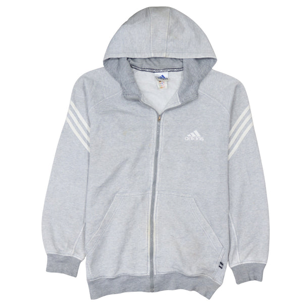Adidas 90's Lightweight Full Zip Up Hoodie Medium  Grey