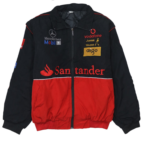 Mercedes-Benz 90's Racing Jacket Full Zip Up Nascar Jacket XLarge Black