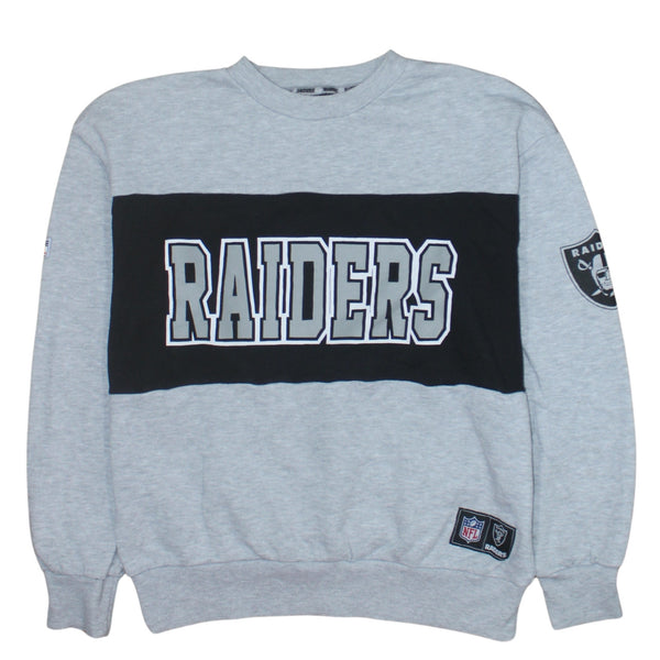 NFL Grey Raiders Sweatshirt Men's XSmall Printed Logo Sleeve Patch Crewneck Pullover