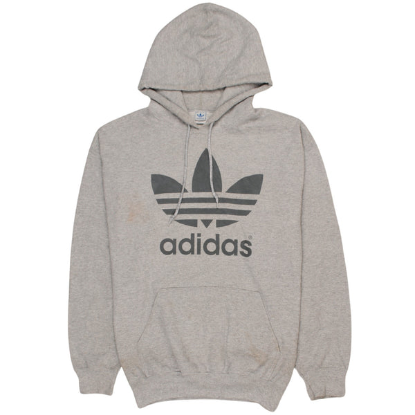 Adidas 90's Sportswear Spellout Hoodie Large Grey