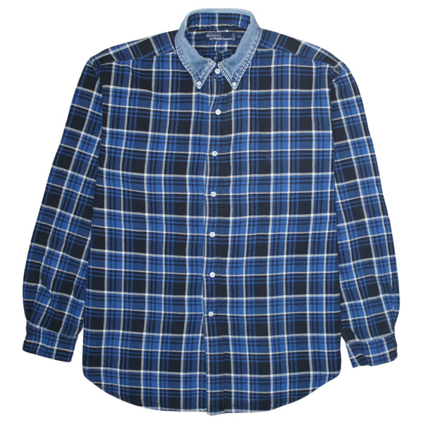Polo Ralph Lauren 90's Long Sleeve Button Up Shirt XLarge Blue