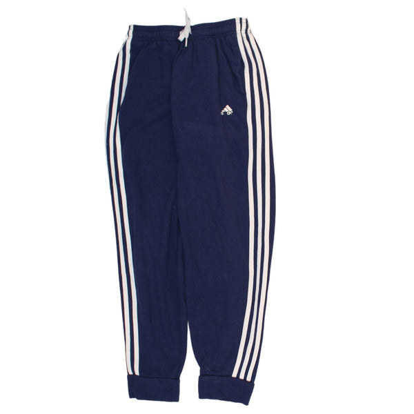 Adidas Navy Blue Joggers Women’s Large Three Stripe Cuffed Fleece Track Sweatpants