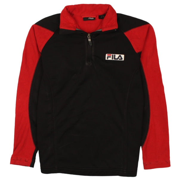 Fila 90's Spellout Quater Zip Sweatshirt Medium (missing sizing label) Black