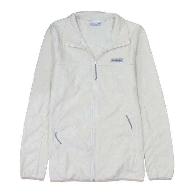Columbia 90's Hiking Warm Full Zip Up Fleece Jumper Large White