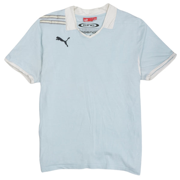 Puma 90's Short Sleeves V Neck T Shirt Medium Blue