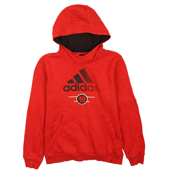 Adidas 90's Spellout Pullover Hoodie Large Red