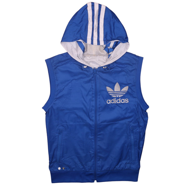 Adidas 90's Vest Sleeveless Full Zip Up Gilet Small (missing sizing label) Blue