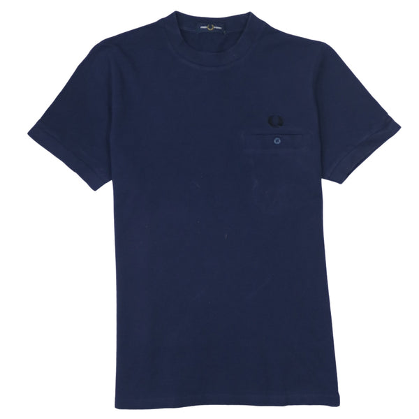 FRED PERRY 90's Short Sleeves Crew Neck T Shirt Small Navy Blue