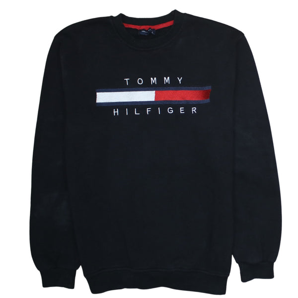 Tommy Hilfiger 90's Spellout Crew Neck Sweatshirt XLarge Black