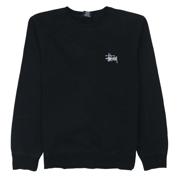 Stussy 90's Lightweight Crew Neck Sweatshirt Medium Black