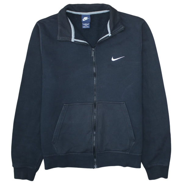 Nike 90's Swoosh Full Zip Up Sweatshirt Large Black