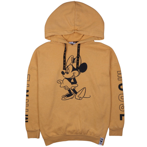 Diseny 90's Mickey Mouse Pullover Hoodie Large Yellow