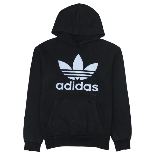 Adidas 90's Black Spellout Pullover Hoodie XL - Vintage Style