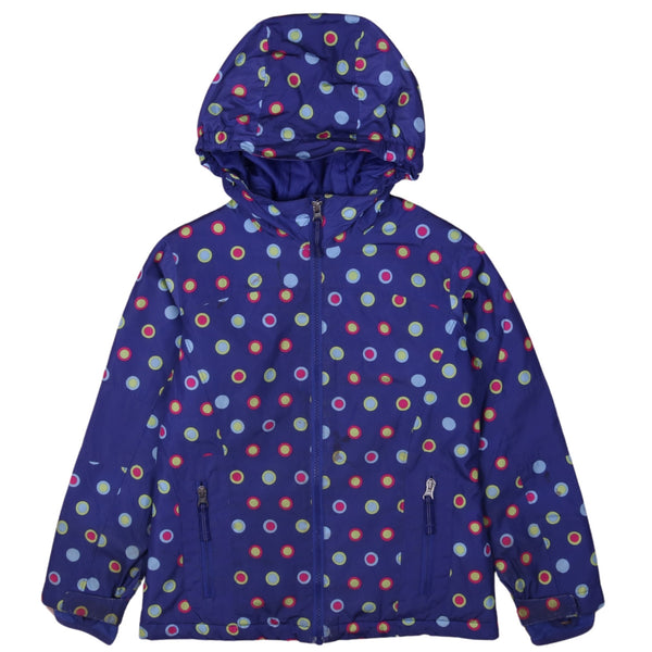 Land's End 90's Waterproof Poker Dot Full Zip Up Windbreaker Small (missing sizing label) Purple