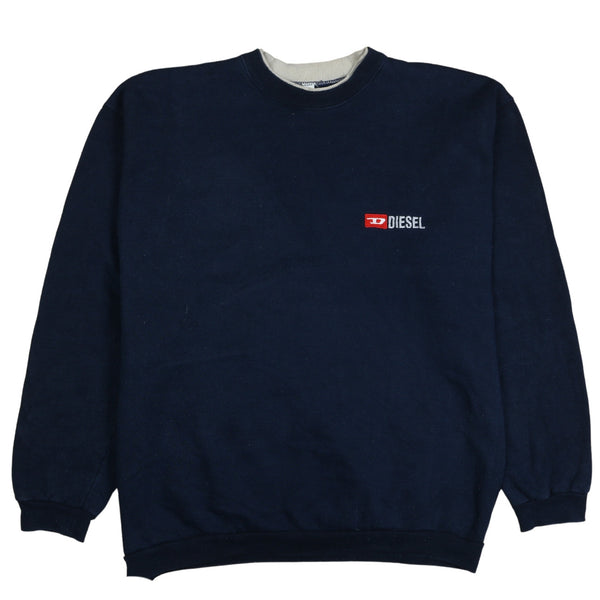 Diesel 90's Heavyweight Crew Neck Sweatshirt XXLarge (2XL) Navy Blue