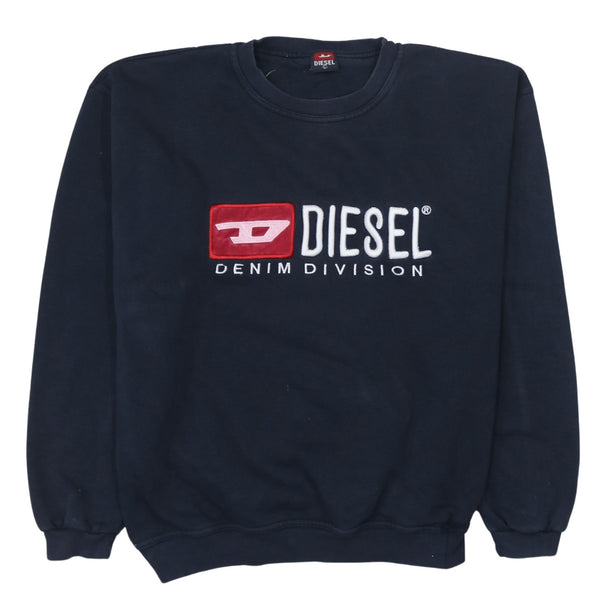 Diesel 90's Spellout Crew Neck Sweatshirt Large Black
